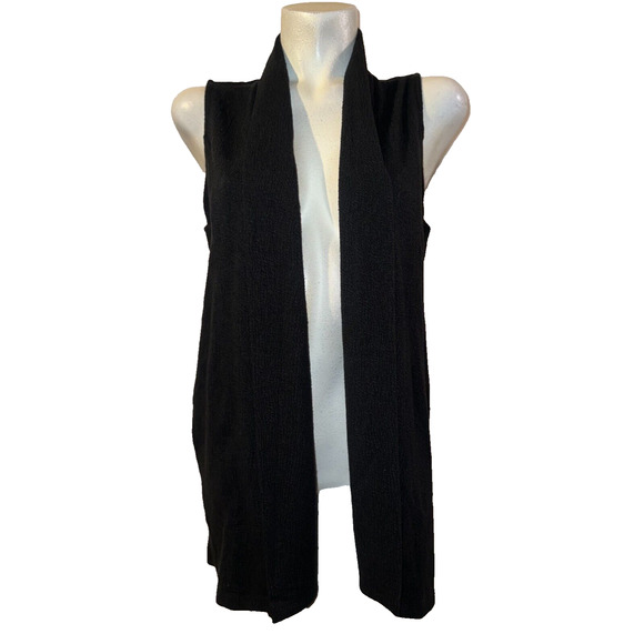 Soft Surroundings Tops - SOFT SURROUNDINGS Top Women's Size PM Black Shawl Collar Neck Open Front Vest